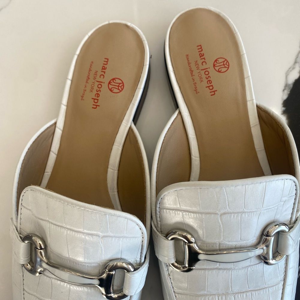 Marc Joseph White Women's Loafer Mule - Picture 2 of 4